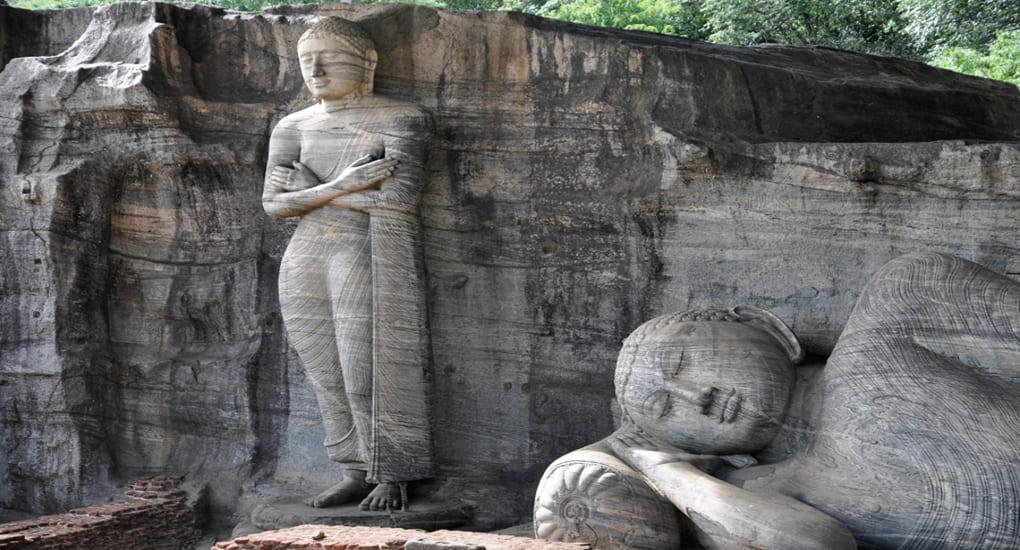 Standing position Lord Buddha and Lord Buddha in his deathbed